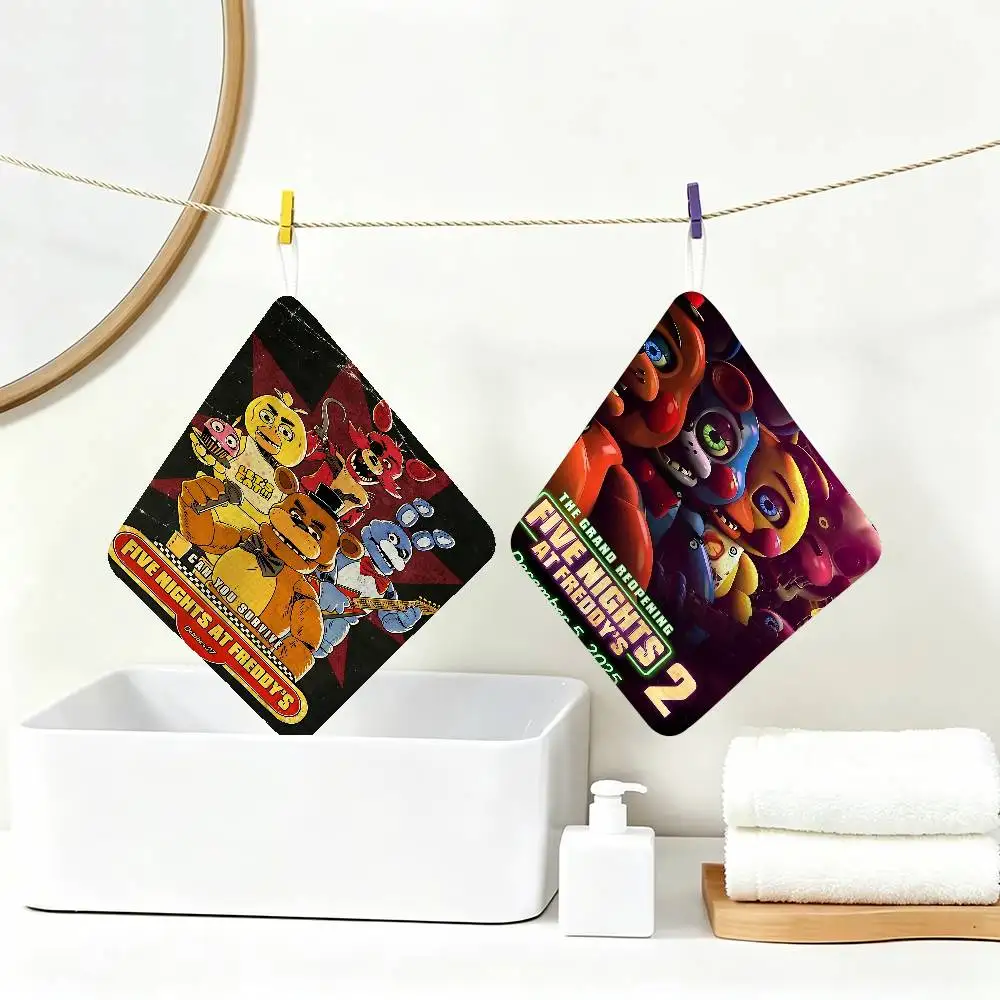 Fnaf F-Five-nights-At-F-Freddys Game Reusable Hanging Kitchen Towel, Polyester Cotton Soft Fabric for Office Home Daily Life