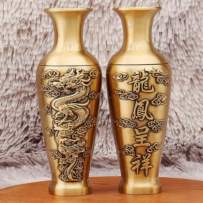 Longfeng Chengxiang vase home living room TV cabinet store decoration gifts a pair of vases handicraft ornaments, gifts