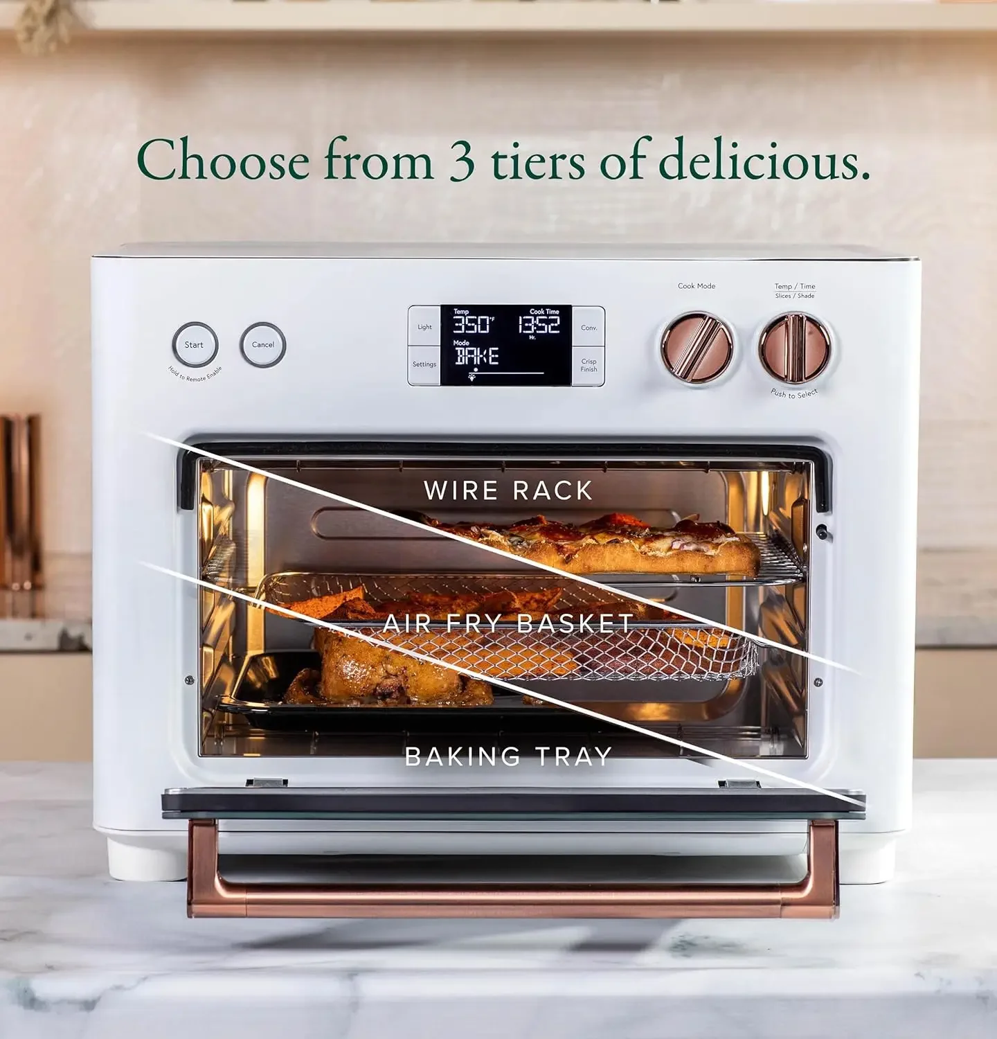 Cafe Couture Oven with Air Fry, 14 Cooking modes in 1 including Crisp Finish, Wifi, Matte White