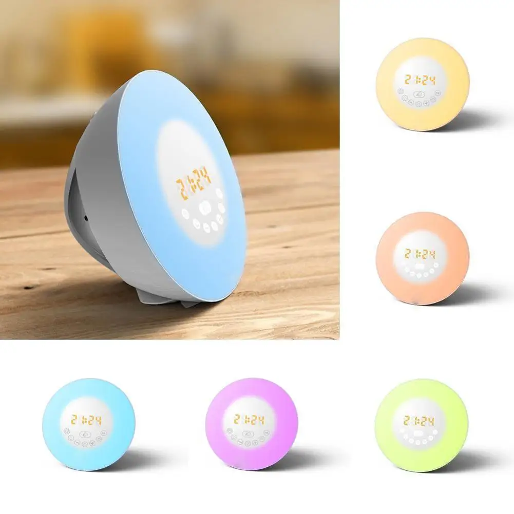 Practical Desk Alarm Clock Wake Up Light Smart Alarm Clock Touch Control Desktop Simulation Sunrise Alarm Clock  Time Display