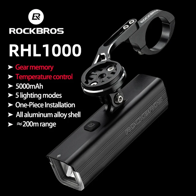 ROCKBROS Bike przednie światła IPX6 przeciwdeszczowe type-c rower elektryczny światło 1000lm reflektor rowerowy LED latarka MTB lampa rowerowa