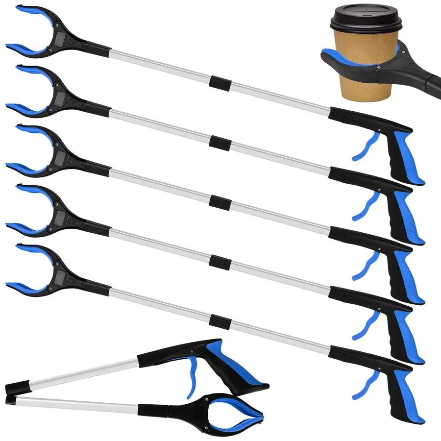 

Набор из 32-дюймовых коммерческих захватов для мусора, предназначенных для помощи пожилым людям, сверхпрочные, легкие, с эргономичной ручкой и нескользящим покрытием.