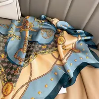 70x70cm Fashionable Korean Style Silk Square Scarf Satin Print Hairband Necktie Hair Accessory Headscarf Versatile Wrap Scarf 5
