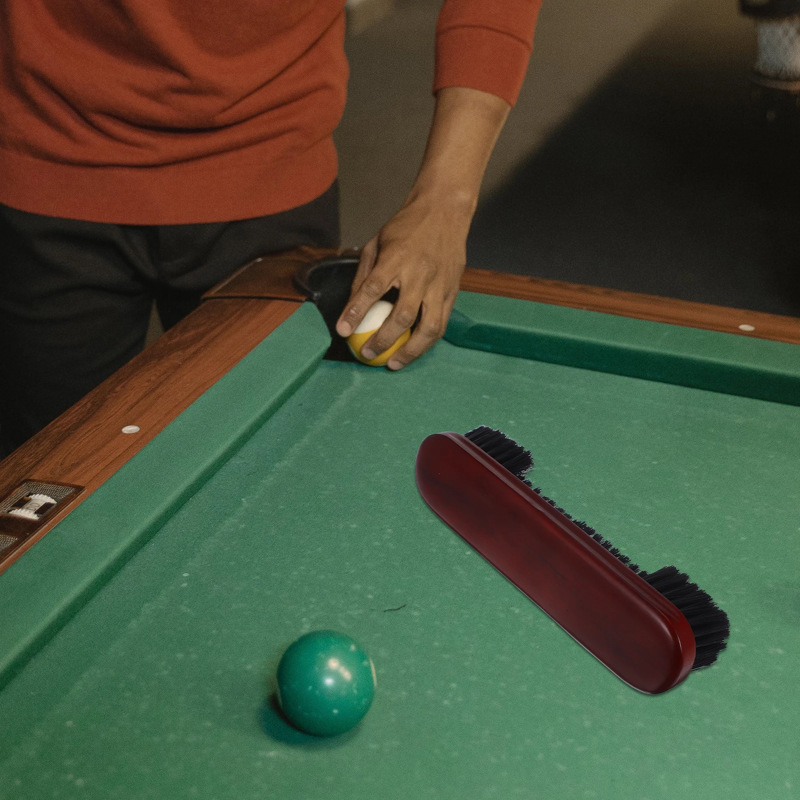 

Billiard Brush Pool Table Cleaner Long Bristle No Scratch Dust Removal Comfortable Handle Wooden Cleaning Tool Billiards