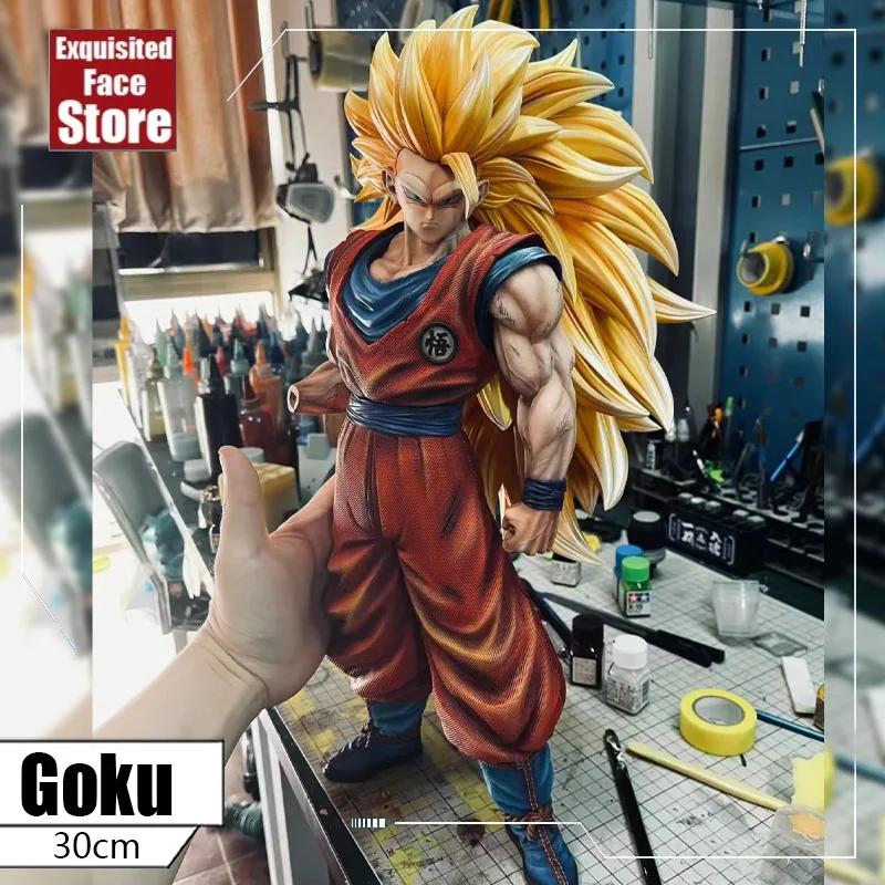 

30cm Dragon Ball Z Goku Super Saiyan 3 Figure Son Goku SSJ3 PVC Action Figure GK Statue Collection Model Toys for Children Gifts