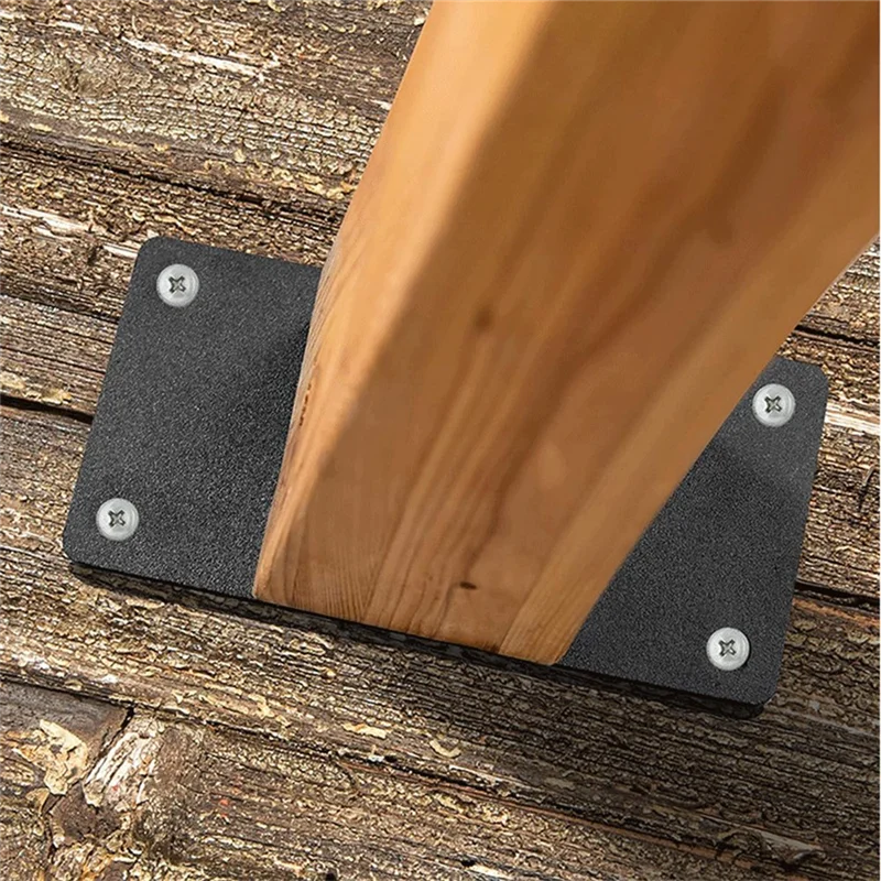 A08F-Heavy Duty Patio Column Base Plate Fence Column Base Fixer Bracket Deck Column Anchor Plate Patio Column Base Connector