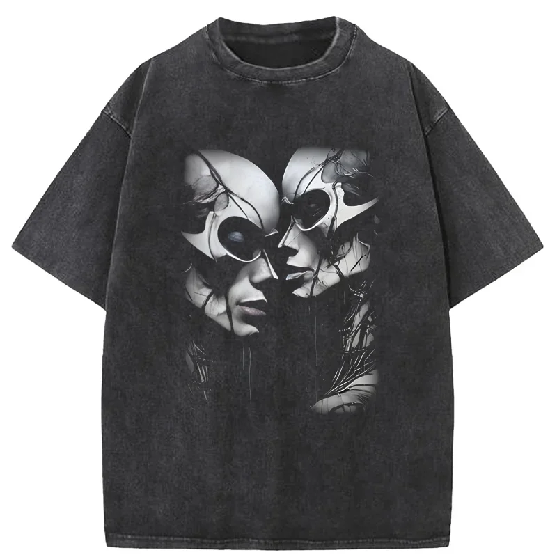 

Skull Black T Shirt Hip-Hop Men T-shirt Dark Wind Style Black Plus Size Tops Harajuku Y2k Vintage Streetwear Men's Clothing Tops