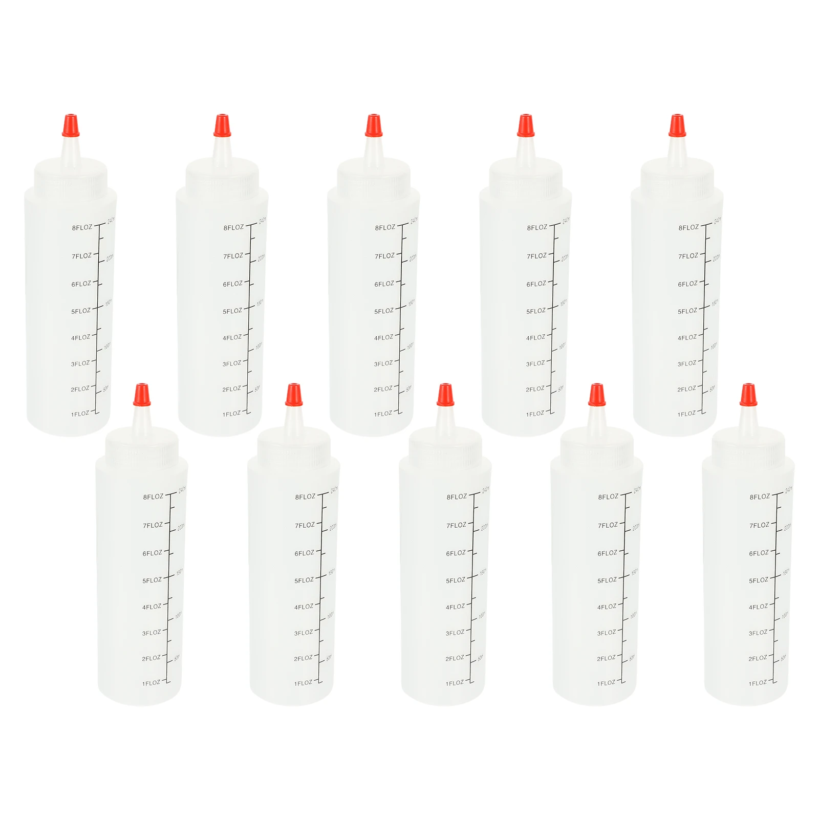 

10 Pcs Sauce Bottles Food Grade Safe Kitchen Tool Scale Design Condiment Dispensing Sauce Squeeze Bottles Bottle