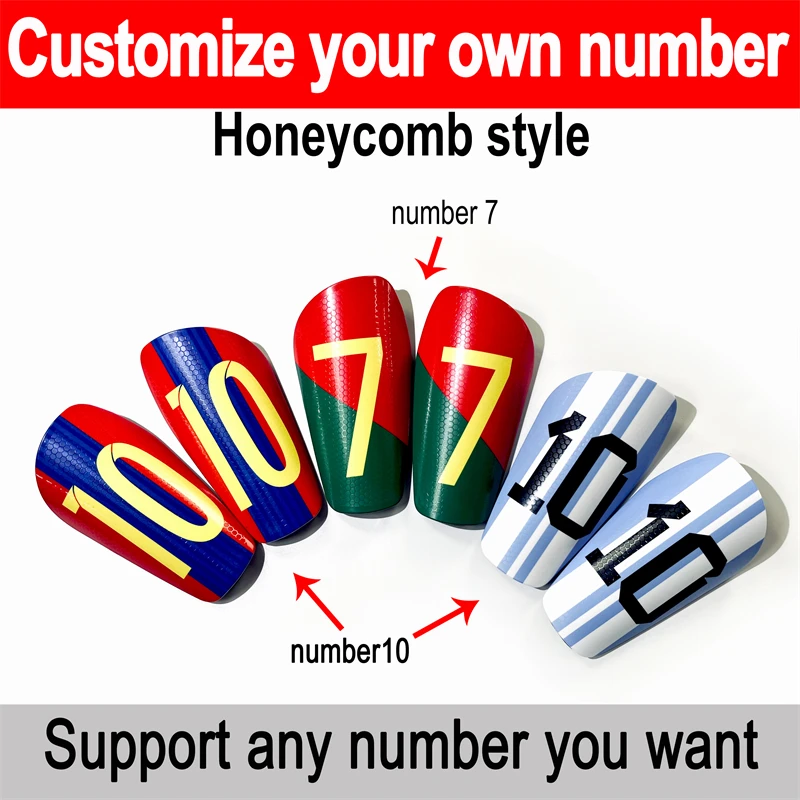 

Customized Number Printing Football Shin Guards Custom-made Honeycomb Shinpads For Adult Children Club and Team Players 2025 New