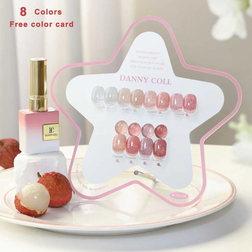 

8pcs High Density Glitter Nail Gel Polish Explosive Flash Nail Art Gel Varnish Sparkling UV Soak Off Gel Lacquer With Display