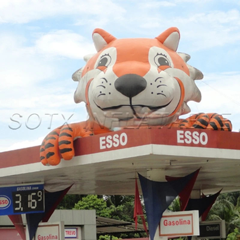 

animal for events Popular building roof decoration advertising giant inflatable tiger head