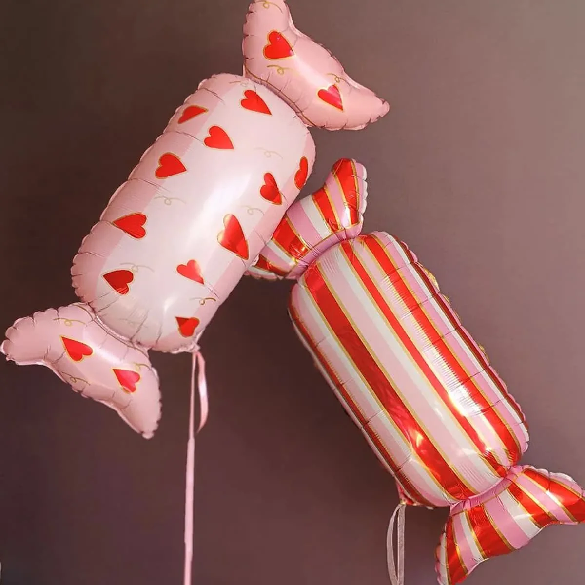 Süßigkeitsförmige Aluminiumfolienballons mit herzförmig bedruckten Süßigkeitenballons für Babyparty, Geburtstagsfeier, Hochzeitsdekoration – Detail 3