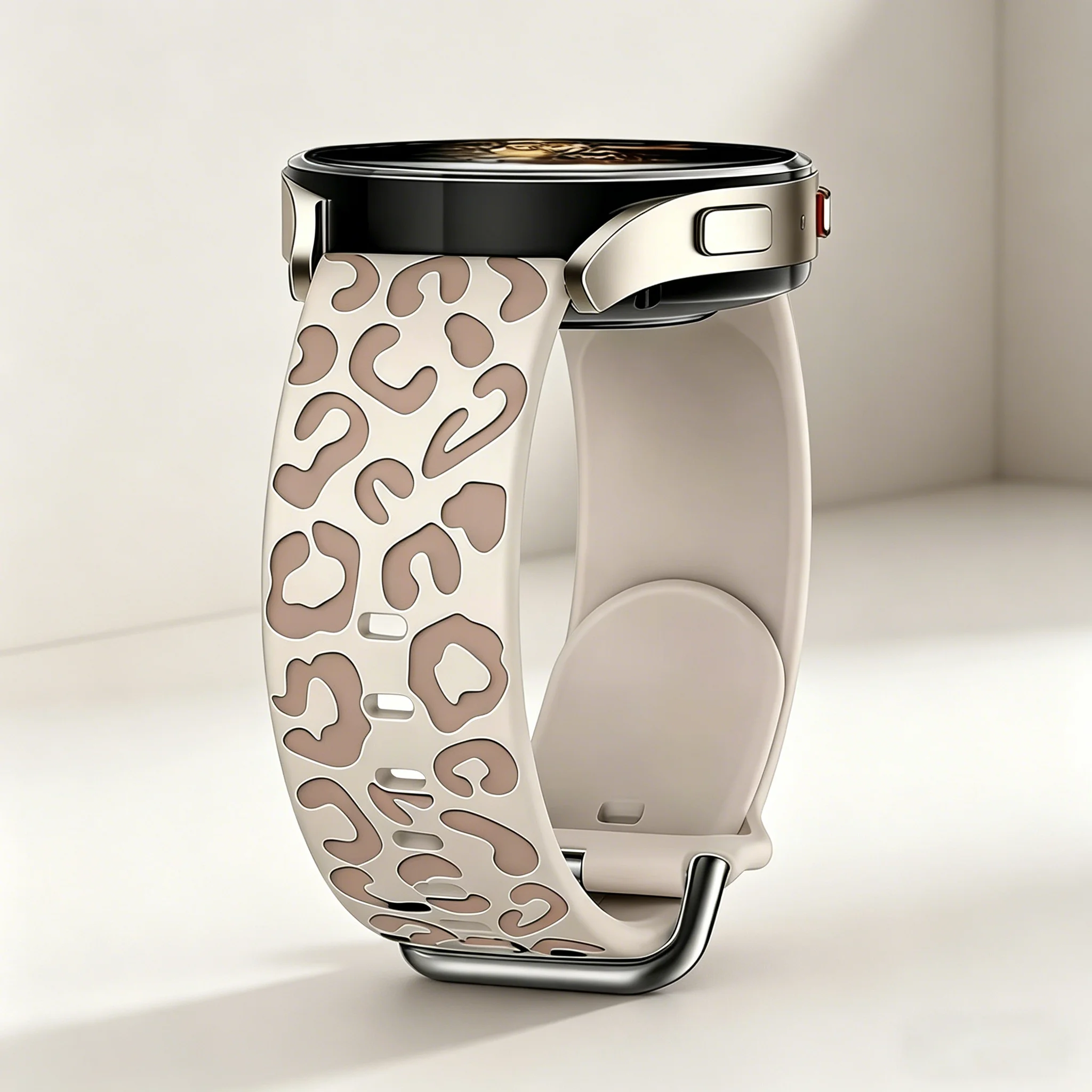 Leopard Engraved No Gaps Band for Samsung Galaxy Watch 7/6/4/Classic/5 Pro Sport Silicone Bracelet Correa Galaxy Watch 8 9 Strap
