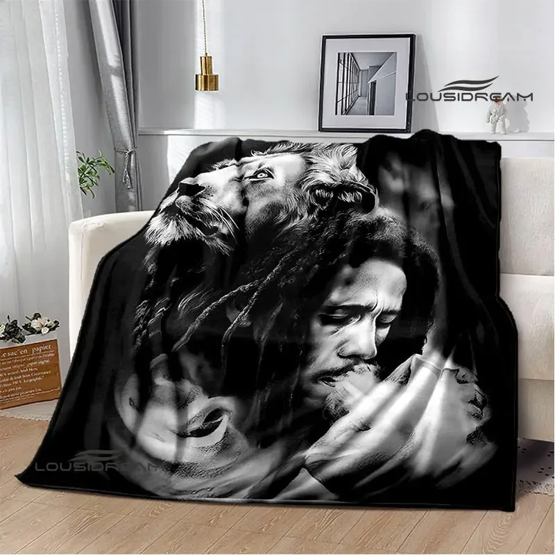Bob Marley Lion Maple Leaf Printing Blanket Birthday Gift Blankets For Beds Fashion Warm Blanket Home Travel Blanket
