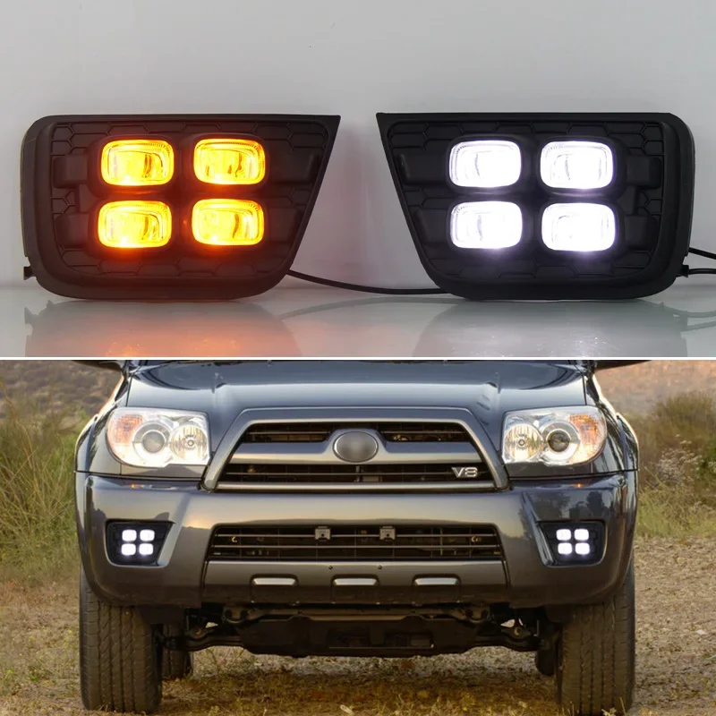 

LED DRL Daylights For Toyota 4Runner N21 2006 2007 2008 2009 Turn Signal Indicators Daytime Running Lamp Front Accessory