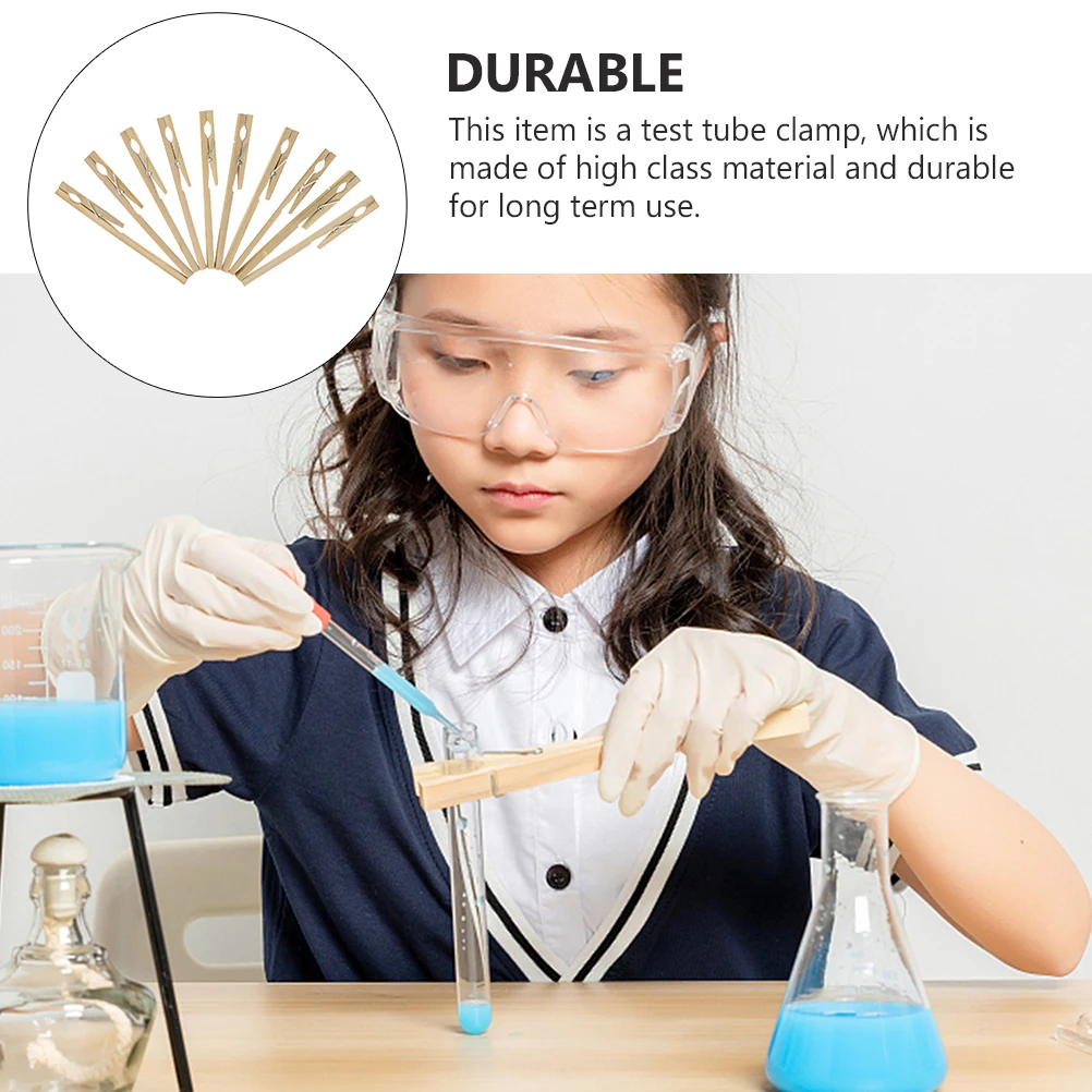 

20 Pcs Tube Clamp Wooden Holder Lab Equipment Experiment Accessory Experiment Accessory School Teaching Supplies