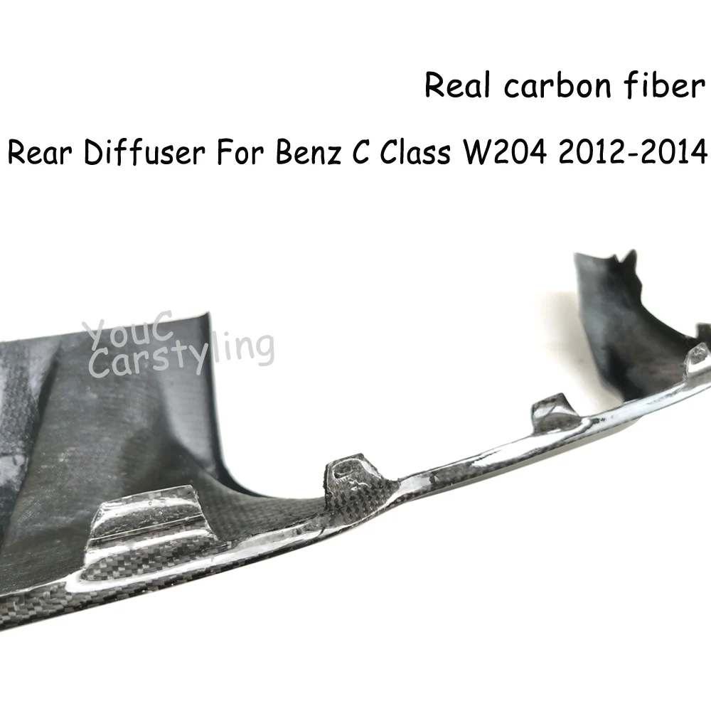 W204 Real Carbon Fiber Car Rear Bumper Diffuser Lip  for Mercedes Benz C204 C63 AMG C300 Sport 2012-2014 Rear Diffuser