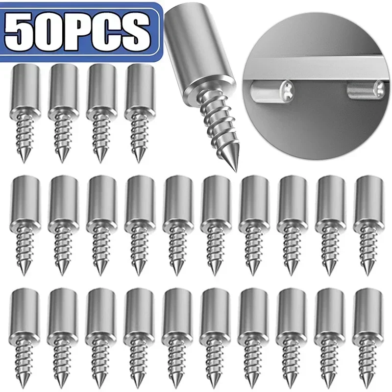 50/5Set Cross Self-tapping Screw with Rubber Sleeve Laminate Support Homemade Wardrobe Cabinet Glass Hard Nonslip Partition Nail