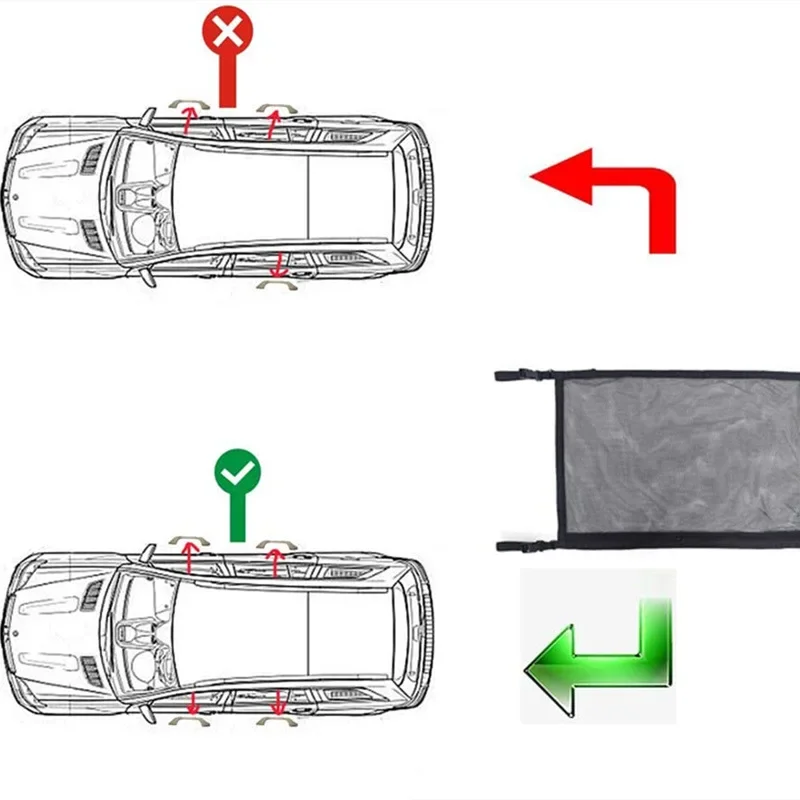 SUV Auto Dach Cargo Net Lagerung Tasche Atmungsaktive Mesh Decke Organizer Starke Tragende Platzsparende Innen Zubehör Fit – Detail 1