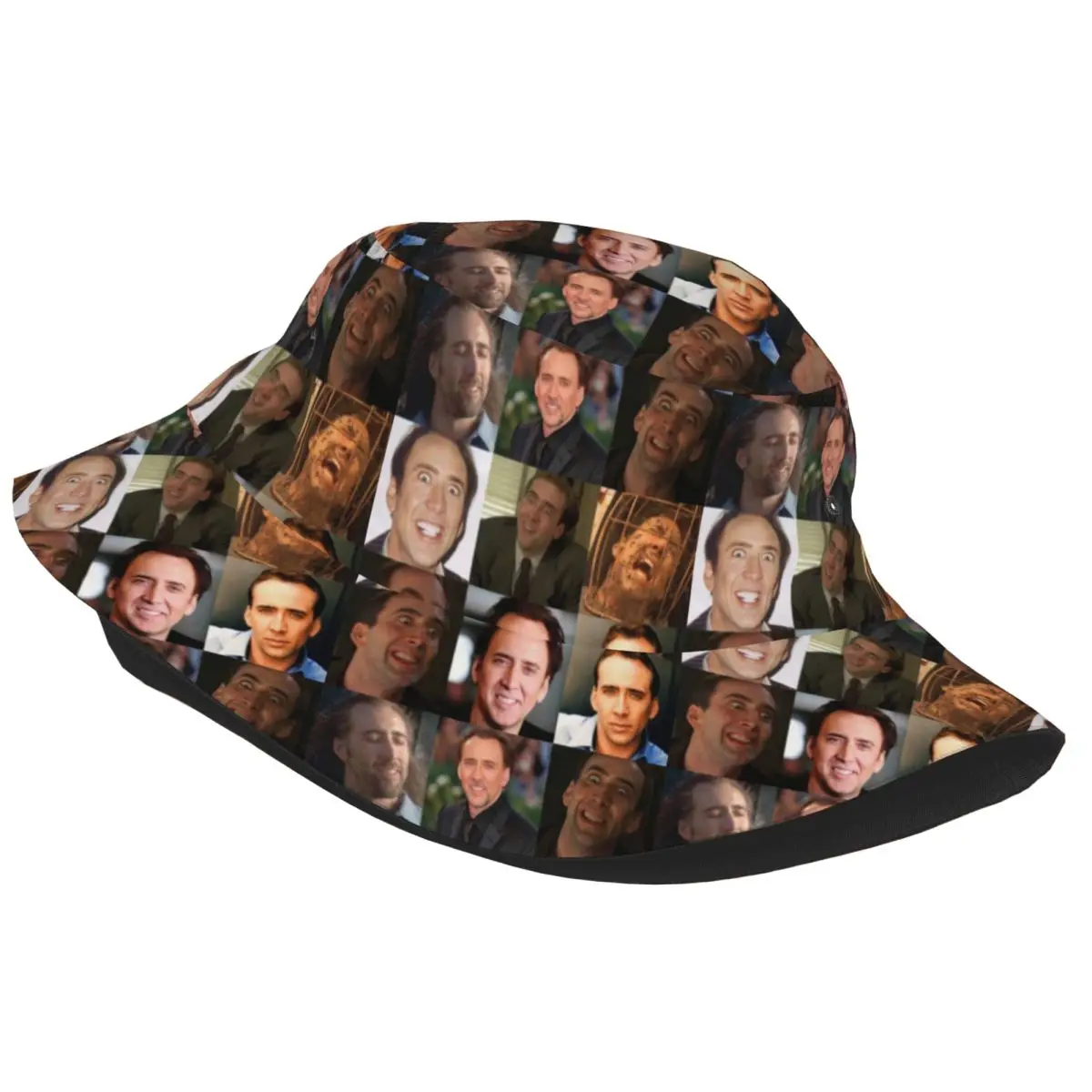 Headwear Nicolas Cage Funny Face Meme Merch Bucket Hat Trendy Sun Hats Nicolas Cage Printed Ispoti Foldable Fisherman Cap