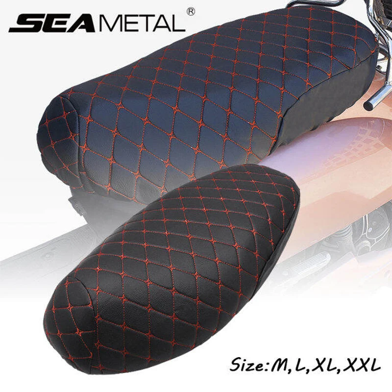 BLALION Funda para asiento de motocicleta, protección de asiento antideslizante impermeable y gruesa, funda protectora para asiento de piel sintética 3D para Moto