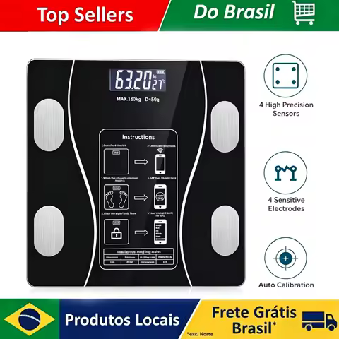Balança de gordura corporal inteligente com carregamento USB, balança digital de alta precisão, balança eletrônica de composição corporal para uso doméstico, para adultos.