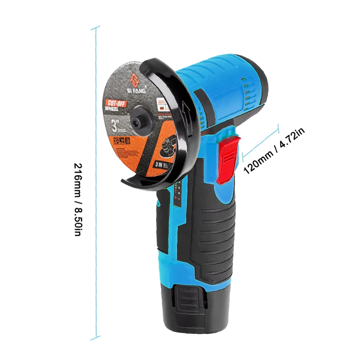 New 12V 19500RPM Cordless Angle Grinder | Diamond Cutting/Polishing/Grinding | Mini Rechargeable Multi-Function Tool | Amabilis image 5