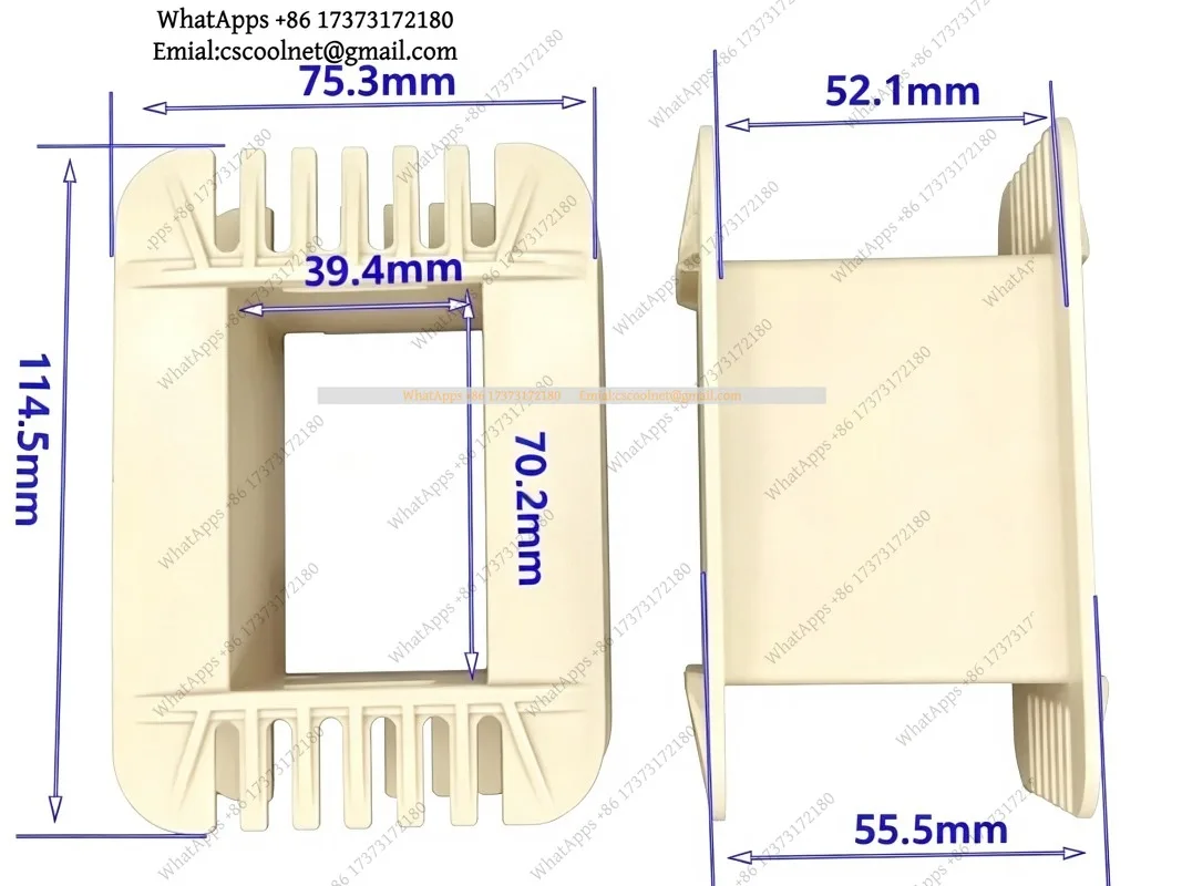 EI114 Low Frequency Transformer Nylon Bobbin 38x45 50 55 65 70 80mm Coil Winding Frame Replacement Parts