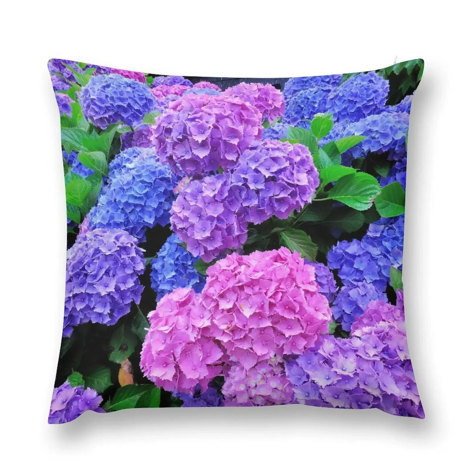 Beautiful Pink & Purple Hydrangeas Blooming Throw Pillow ornamental pillows Covers For Sofas pillow