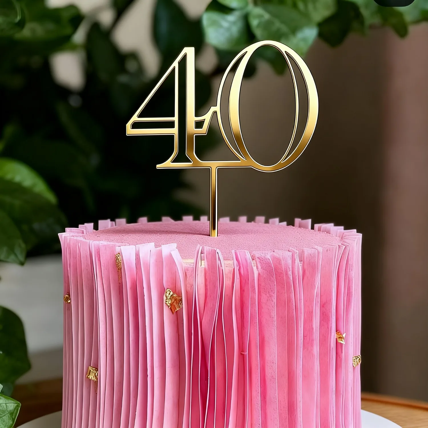 1 Stück goldener Acryl-Kuchenaufsatz zum 40. Geburtstag, tolle Partydekoration, Happy 40th Cake Insert Pick – Detail 2