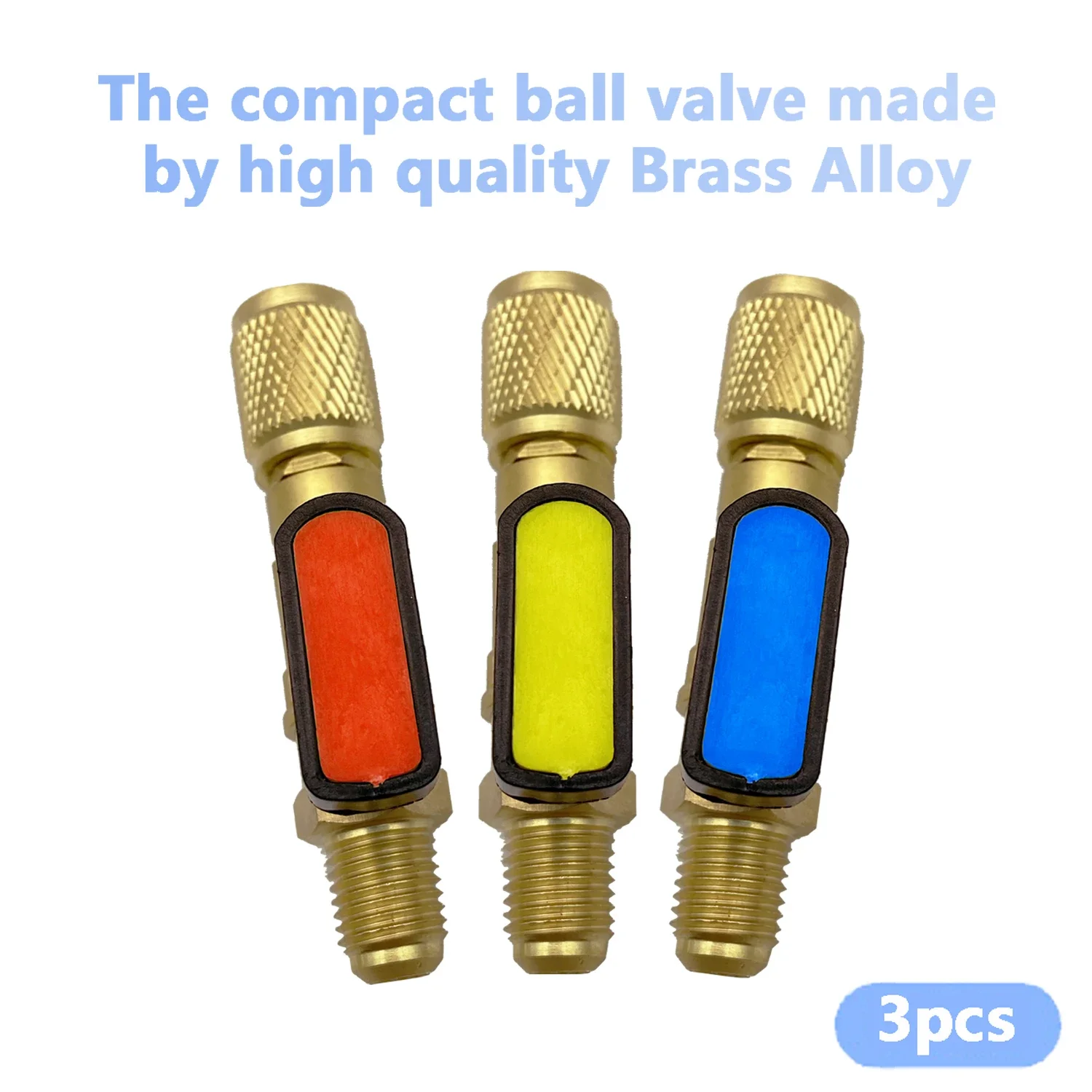 Air Conditioning Refrigerant Angled Compact Ball Valve Fits for HVAC R12 R22 R410a Charging Hoses AC Refrigerant Adapter