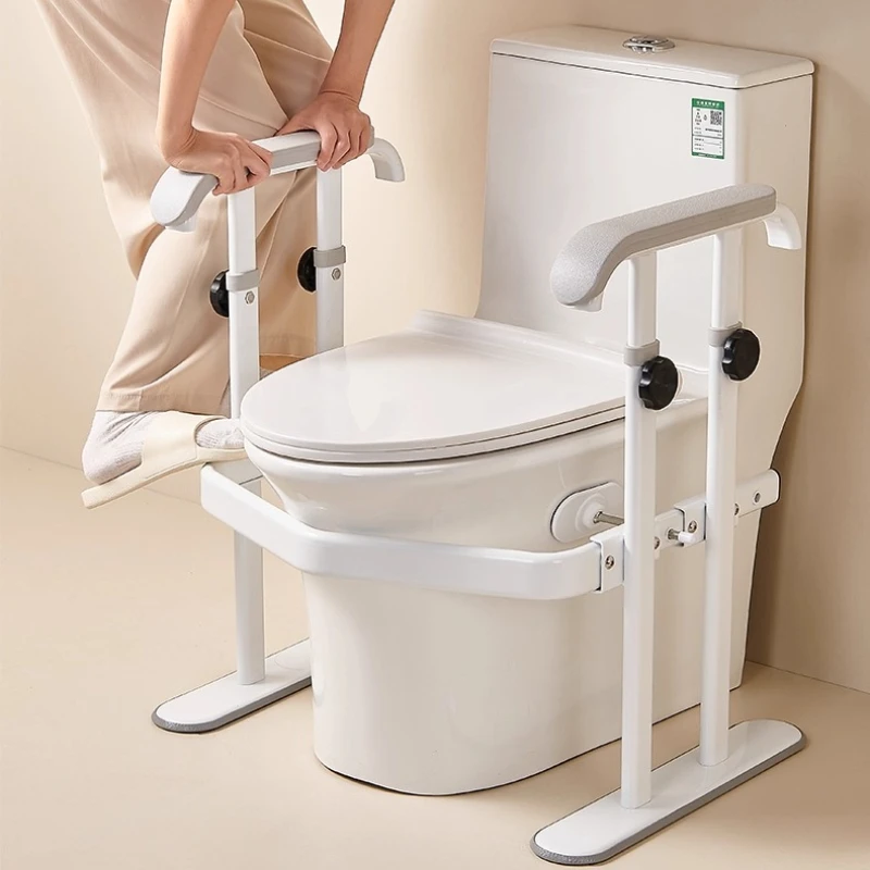 Toilet Support for Elderly, Fit Any Toilets Toilet Safety Rails for Seniors,Adjustable Height 350lb Toilet Handles for Disabled