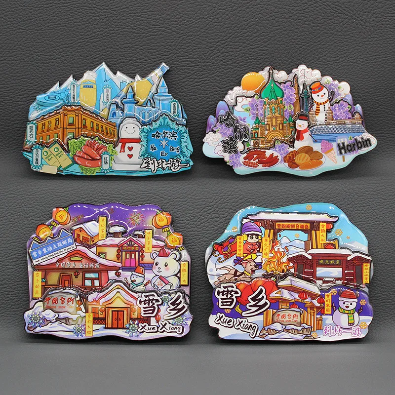 Sofia Church Ice and Snow World In Harbin, China 3D Fridge Magnets Travel Souvenir Refrigerator Magnetic Stickers Home Decortion