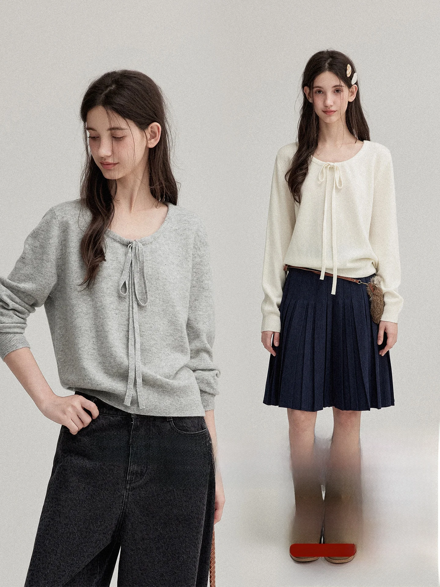 

Soft Cozy Large round Ne Knitted Sweater 00% Merino Wool Loose Fit for Girls Commute Sle Pure Color Briti Sle Knitte...