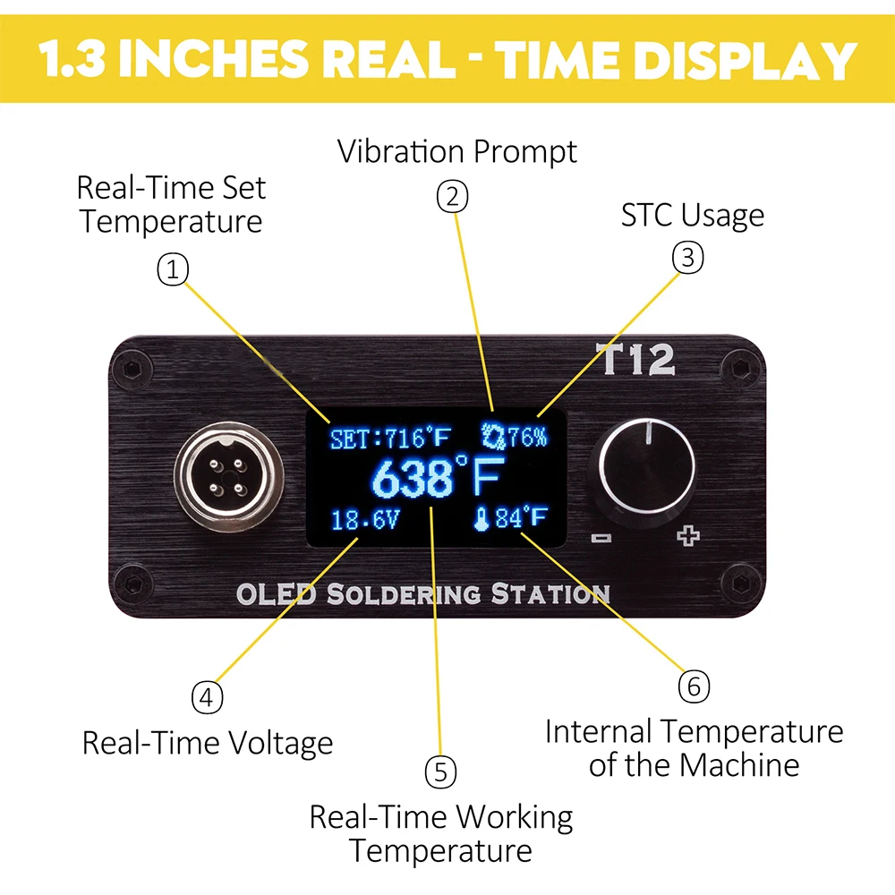 Stazione di saldatura regolabile OLED Quick Heating T12 stazione di saldatura per batteria agli ioni di litio DeWalt 18V per riparazione fai da te