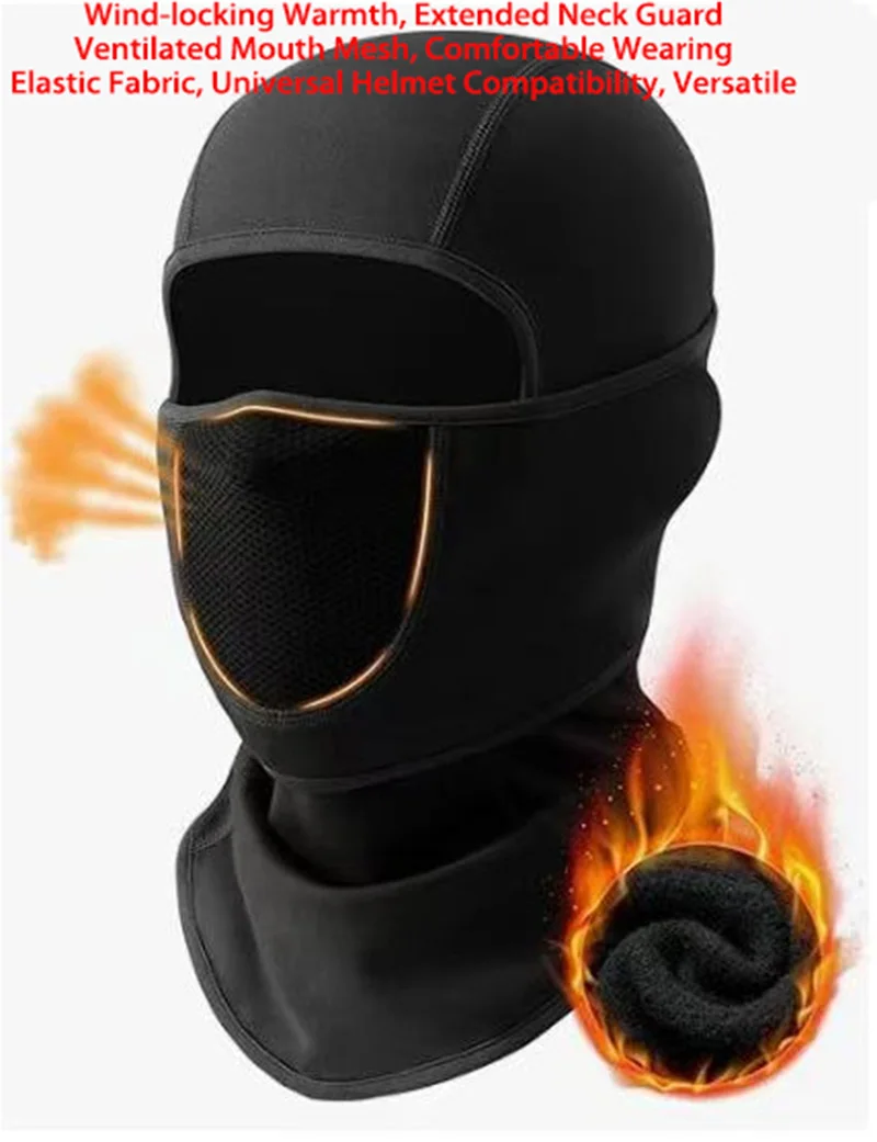 hermal Cycling Balaclava Windproof Breathable Full Face Mask Anti-Fog Helmet Liner Neck Gaiter for Bike Motorcycle Autumn Riding