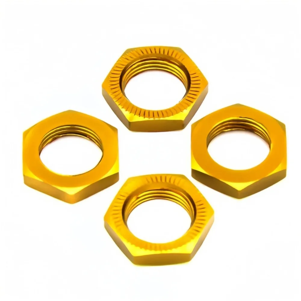 4pcs 17mm Aluminum Alloy Wheel Nut Hex Adapter Thread Pitch 1.25mm for Some RC Hobby Model Car Hobao Wheel Nut 1/8 RC Model Car