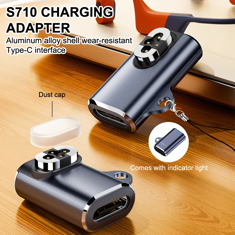 Chargeur d'écouteurs à Conduction osseuse de Type C, adaptateur de chargeur magnétique pour Shokz OpenSwim Pro S710 Chargeur d'écouteurs à Conduction osseuse de Type C, adaptateur de chargeur magnétique pour Shokz OpenSwim Pro S710