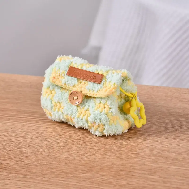 Cute Small Coin Bag Keychains For Bag Pendant Colorful Crochet Mini Bag Keyrings Handmaking Knitting Storage Bag Keychain 2024