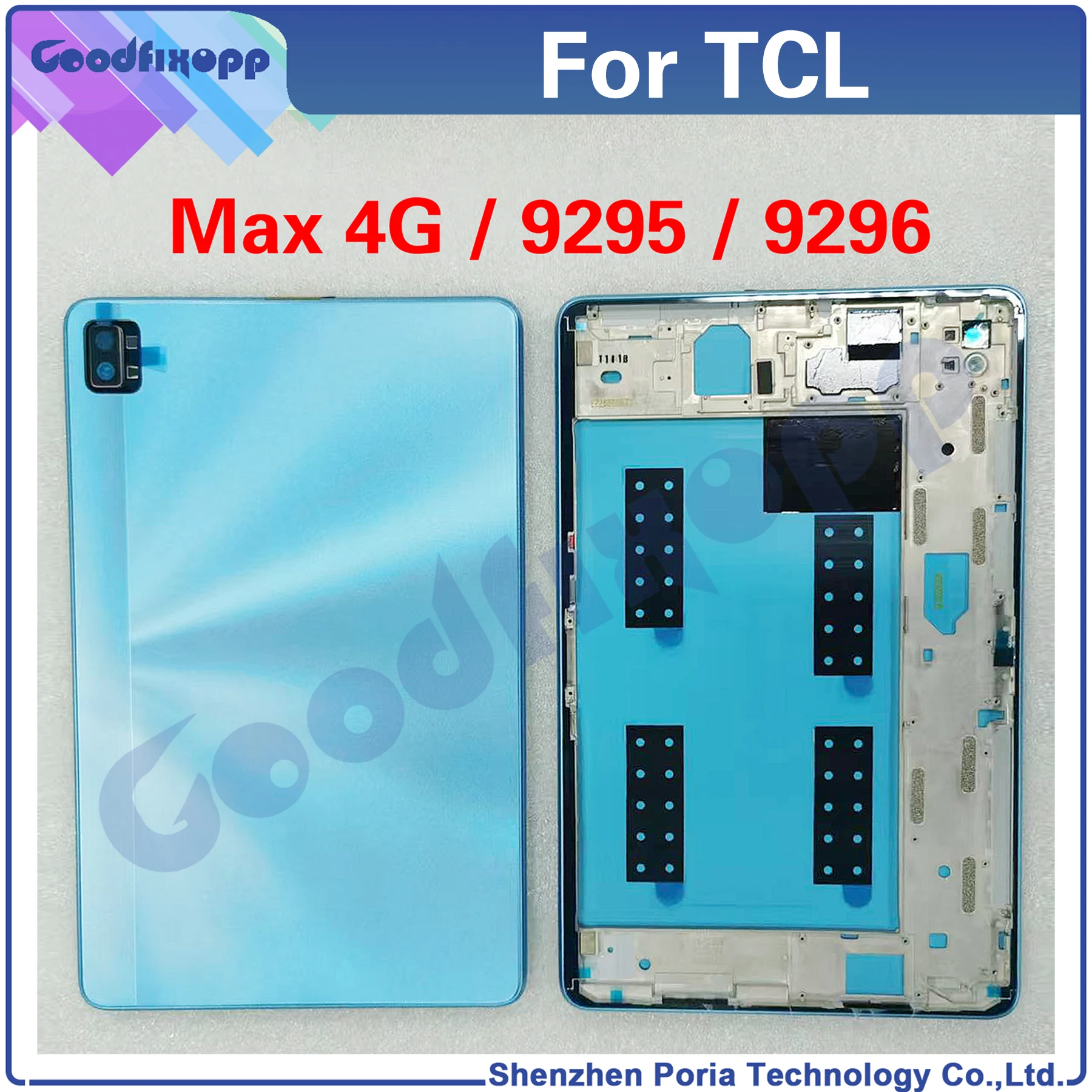 For TCL 10 Tab Max 4G 9295 9295G 9296 9296G 9296X Back Lid Battery Cover Door Housing Rear Case Repair Parts Replacement