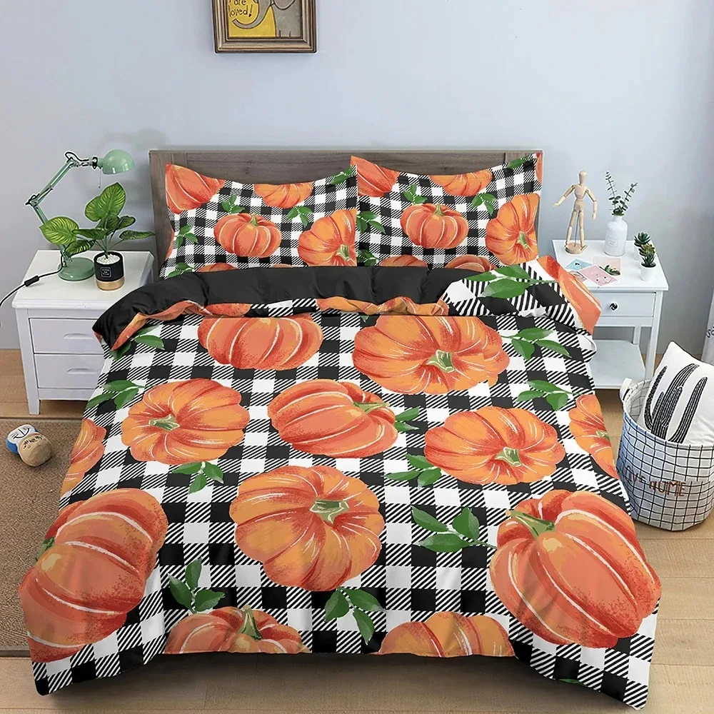 

Pumpkin Bedding Set Halloween Decor Duvet Cover Set Bed Set Duvet Cover with 2 Pillowcase Comforter Bedding Sets Twin Queen