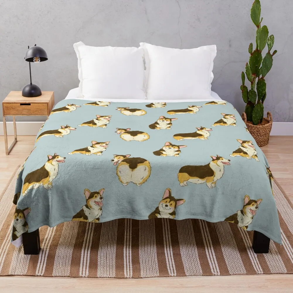 Tri Color Corgi Dog Throw Blanket Blankets Sofas Of Decoration Blankets For Bed Custom Moving Blankets