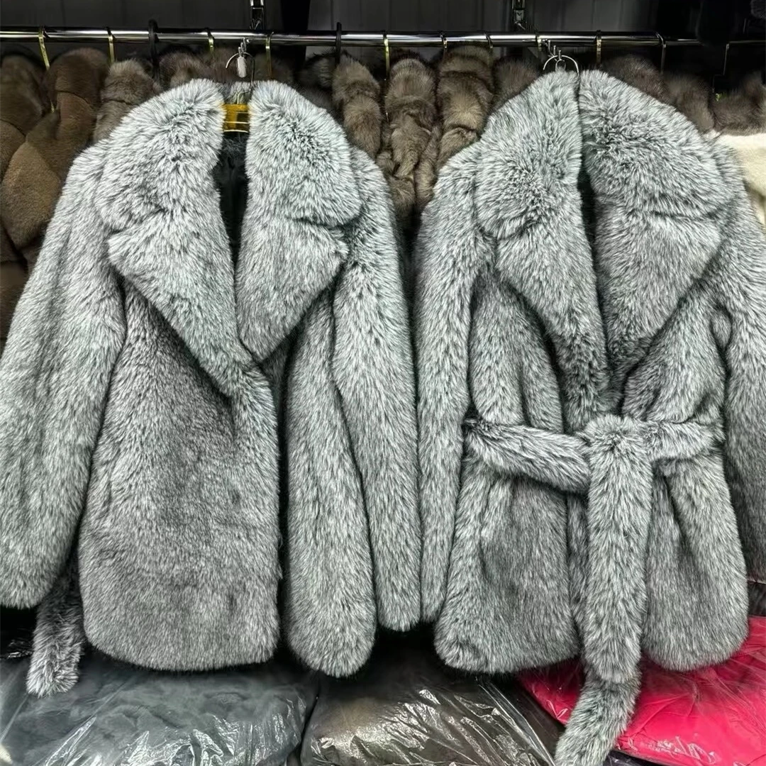 HOOOFUR New Silver Fox Fur Faux Feather Underwear Women'S Fake Fur Coat Sexy Fur Skirt Styles Can Be Customized Plus size