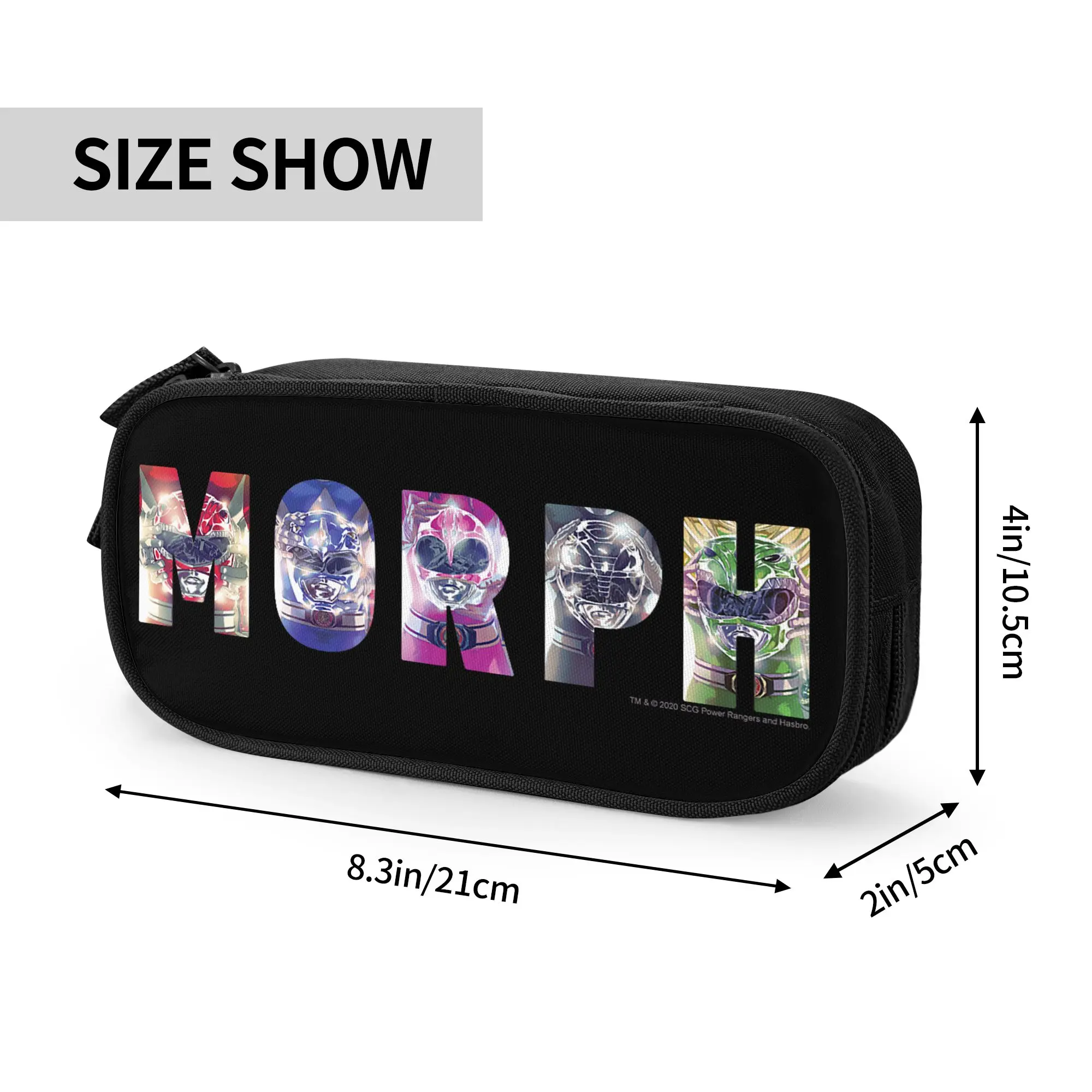 Large Capacity Bags for Child Cartoon Power Rangers Heroes and Villains Graphic Color Group Poster  Handheld Study Bag