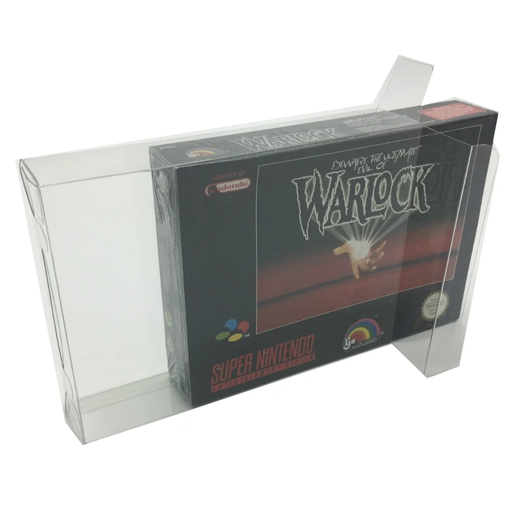 Collection Display Box For SNES/Super Nintendo Entertainment System Game Storage Transparent Boxes TEP Shell Clear Collect Case