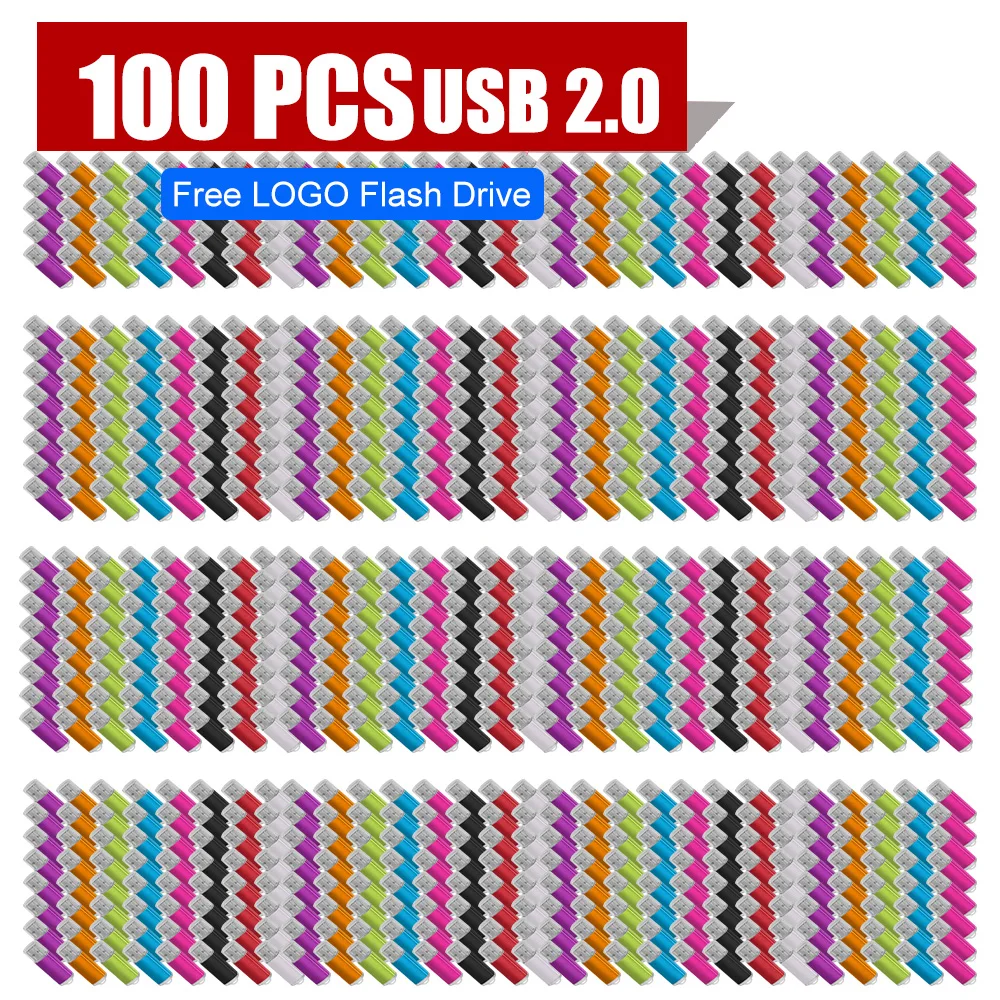 

100PCS/LOT Free Custom LOGO USB2.0 Flash Drive Pen Drive 4GB 8GB 16GB 32GB 64GB High Speed Usb Stick Memory Flash Drive Pendrive