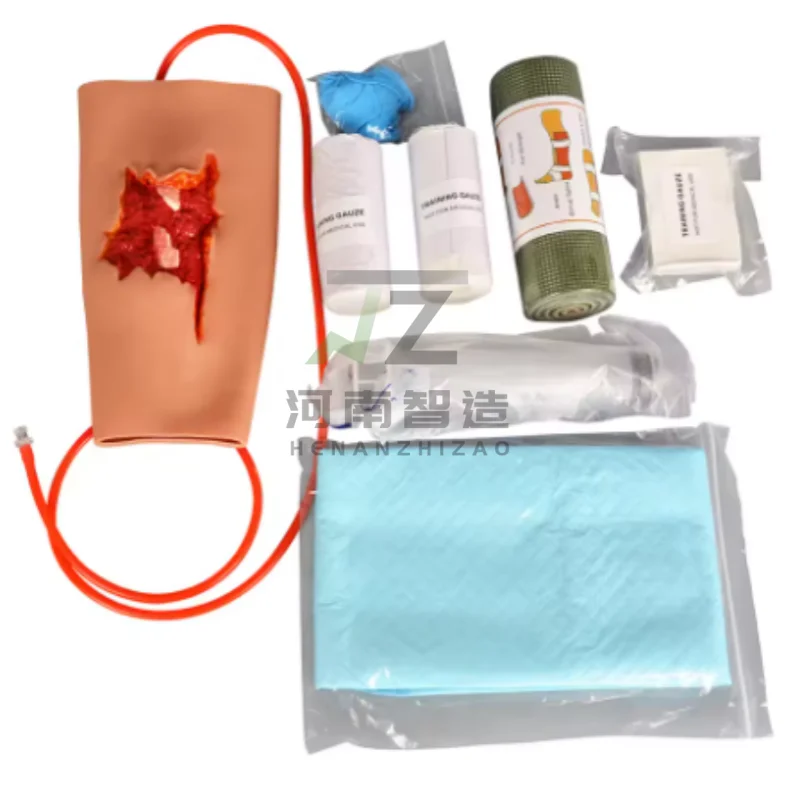 Wearable direct penetration burst wound model Combat wound burst hemostasis exercise trauma model