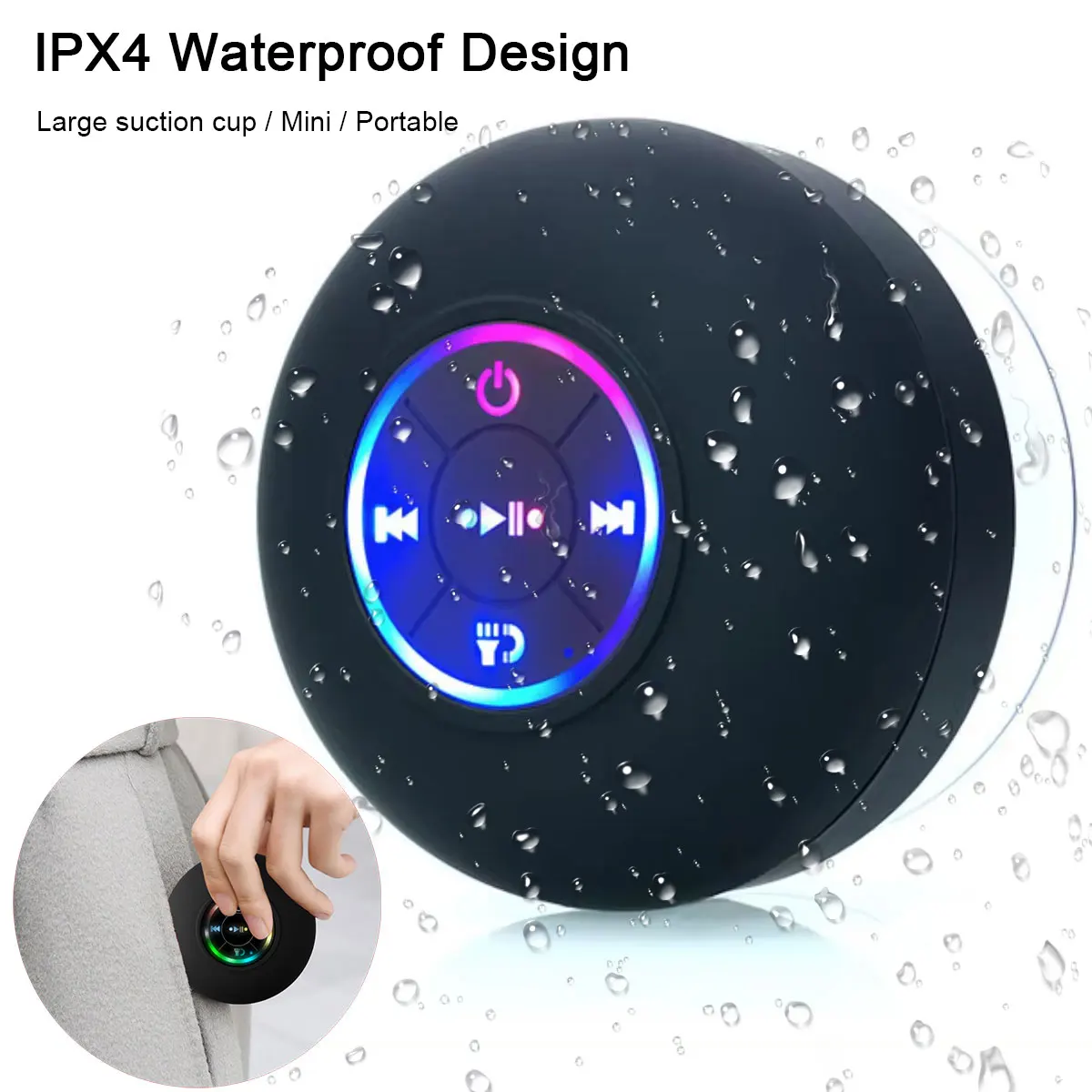 Waterproof Portable Mini Bluetooth Shower Sound Box Blue Tooth Wireless Stereo Speaker Parlantes Horn Altavoz With Suction Cup