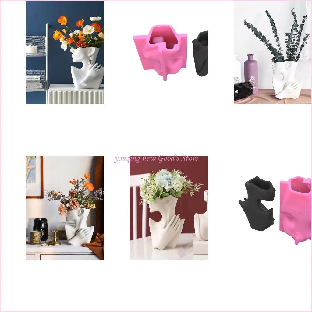 

57QA Human Body Vase Silicone Mold Flowerpot Clay Cement Plaster Molds