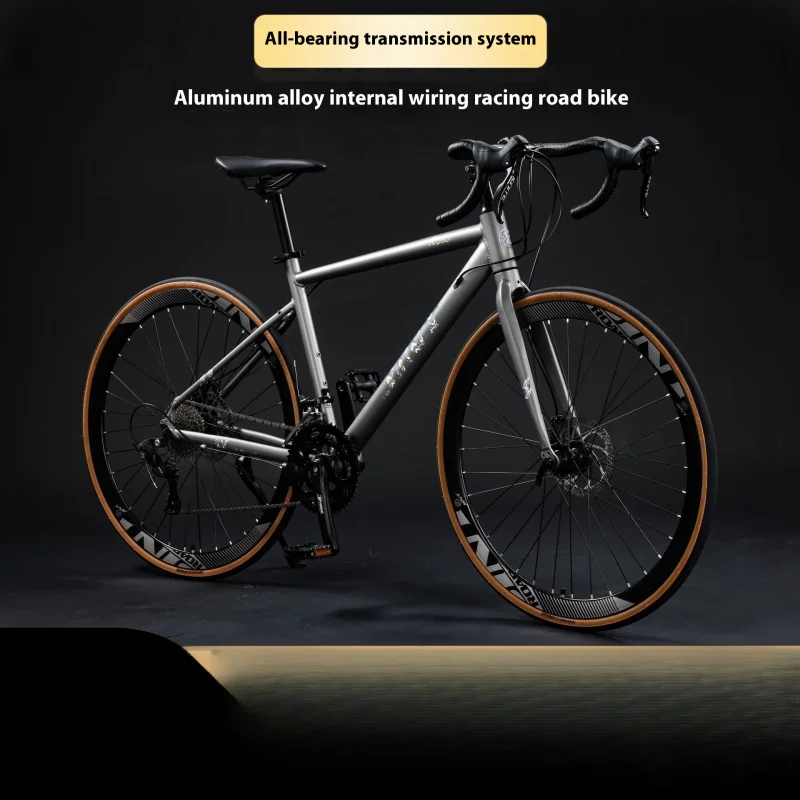 

700CRoad bike18Speed Curved Handle Racing Aluminum Ultra Fast Ultra Light Disc Brake Men and Women Adult Road Bike